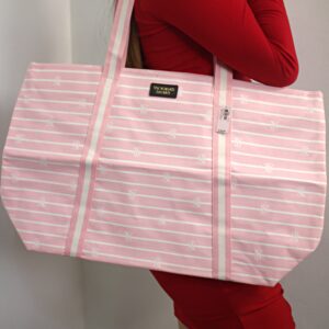 Pink Striped Totebag 1