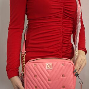 Top Zip Pink Crossbody Bag 1